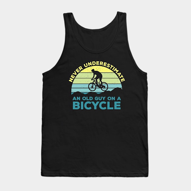 Never Underestimate An old Guy On A Bicycle - Christmas Gift Idea Tank Top by Zen Cosmos Official